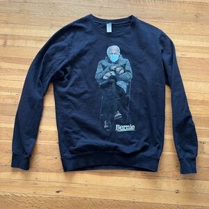 Bernie Sanders organic black crewneck sweatshirt democratic socialist Mamdani M